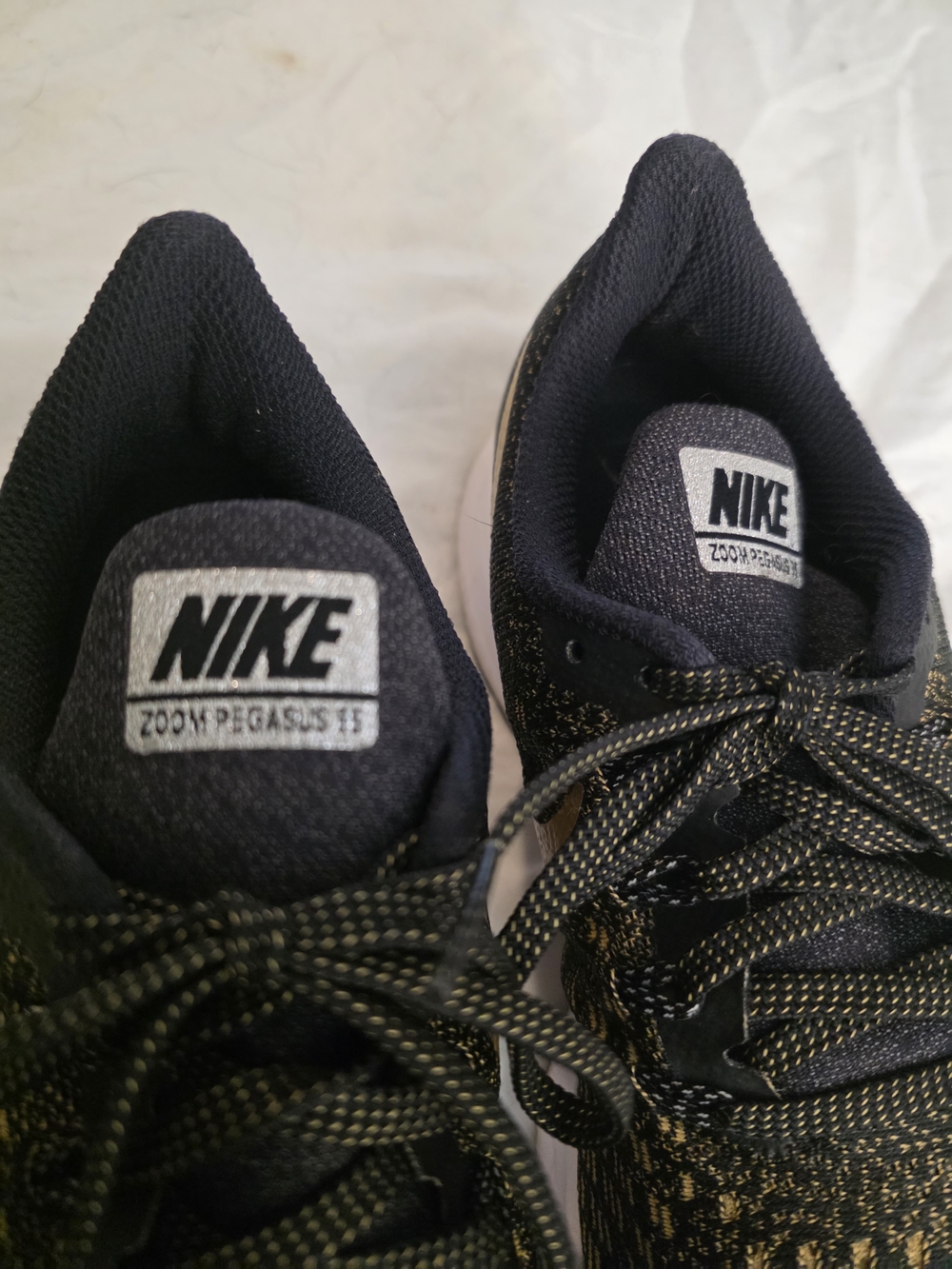 Nike Zoom Pegasus Womens’s Running Shoes — Black with Gold Accents